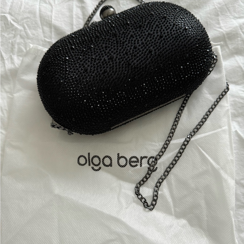 Elegant Black Beaded Clutch by Olga Berg